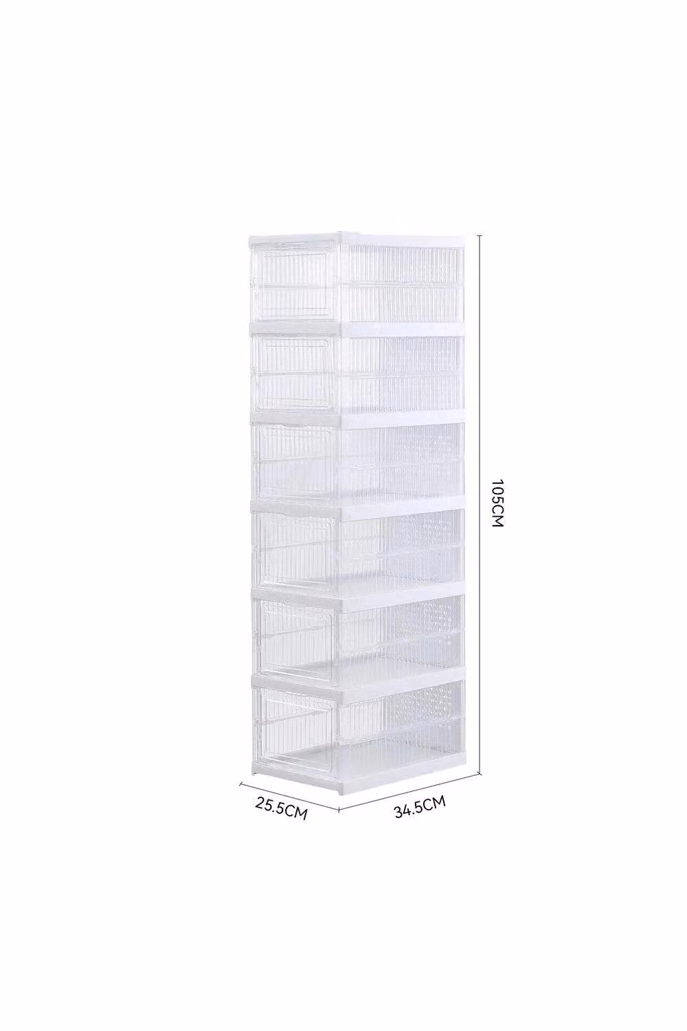 H&O Direct 6-Tier Transparent Foldable Shoe Storage Rack in Clear – 2