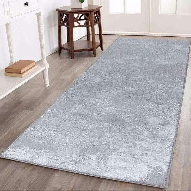 Desire Rugs Modern Abstract Grey Runner Rug, W: 60 cm, L: 220 cm