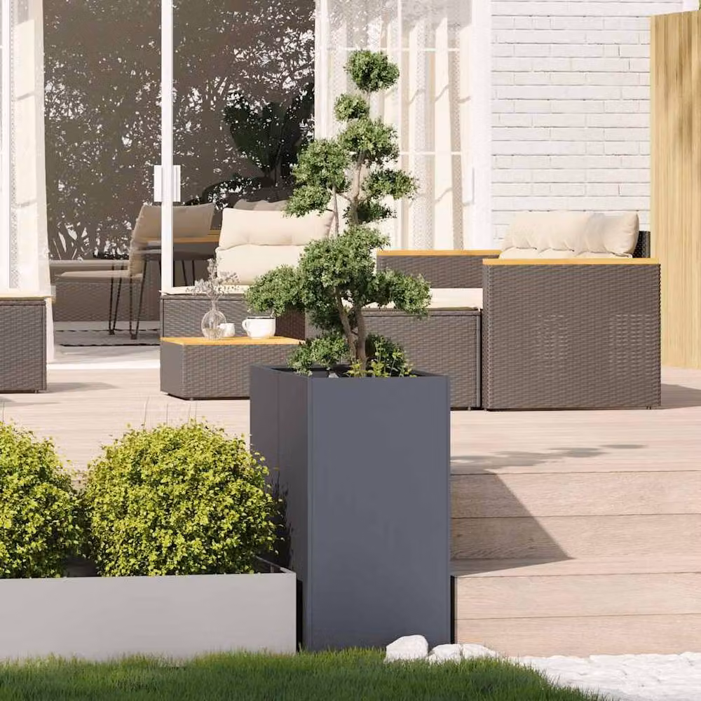 Berkfield Home Steel Planter in Anthracite Grey, W/D/H: 40 x 80 x 80 cm – 3