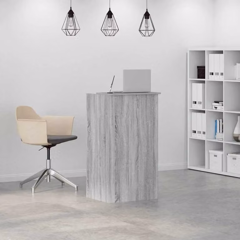 Berkfield Home Reception Desk in Grey Sonoma, W/D/H: 55 x 50 x 103.5 cm, Engineered Wood