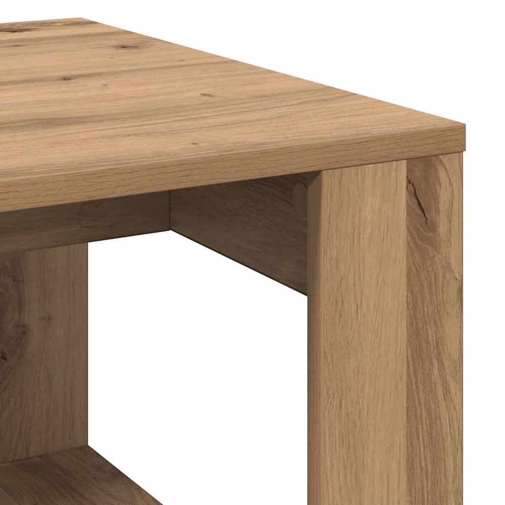 Berkfield Home Artisan Oak Side Table in Brown, W/D/H: 50 x 50 x 35 cm – 4