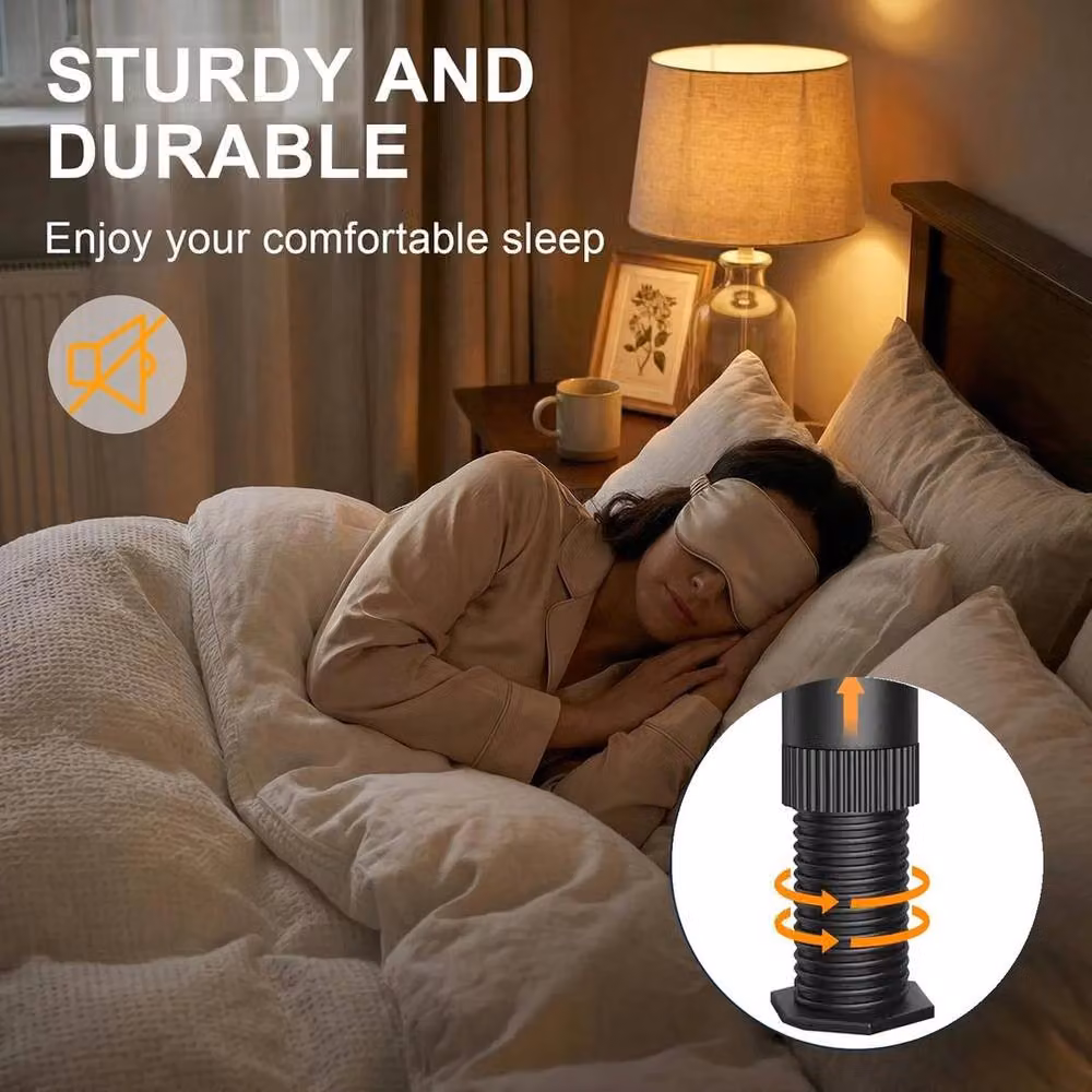 FLAVORA Adjustable Bed Support Leg in Black, Height: 52 cm – 4