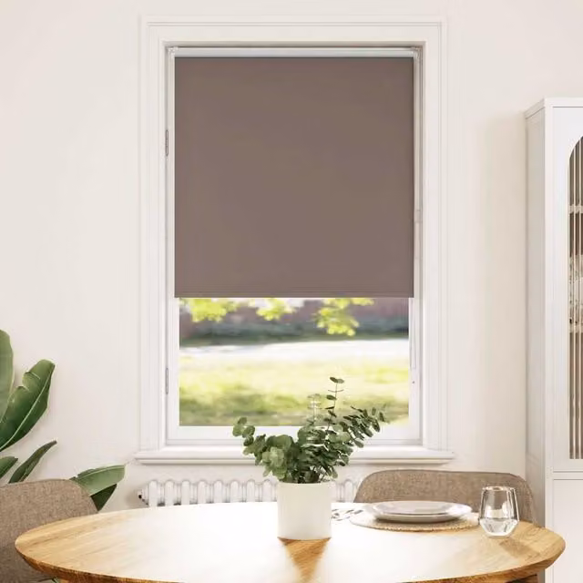 Berkfield Home Blackout Roller Blind, Brown Polyester, W: 80 cm, H: 175 cm