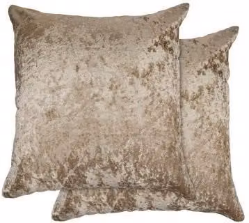 New Edge Blinds Crushed Velvet Square Cushion Cover in Beige, W/D/H: 43 x 43 x 1 cm