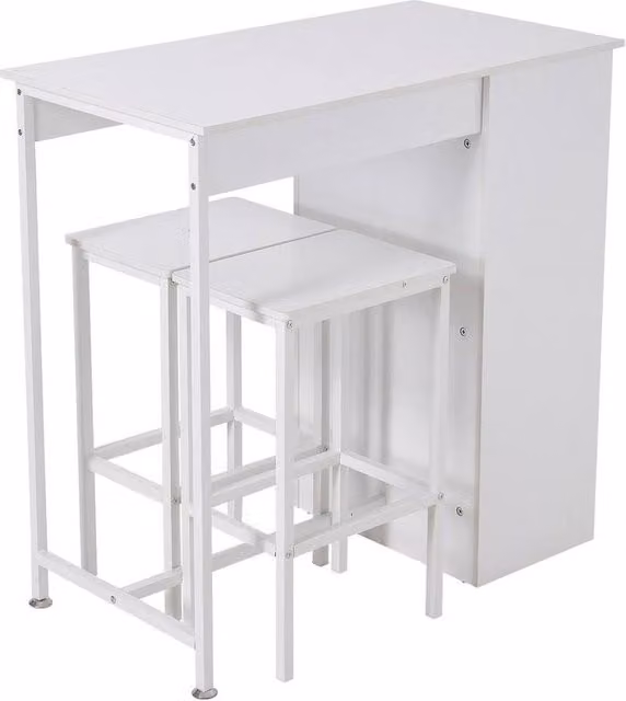 FLAVORA 3-Piece Breakfast Bar Table and Stools Set in White