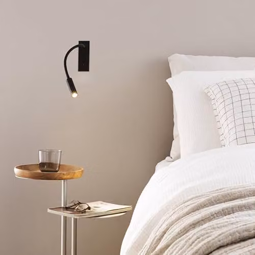 Netlighting Io Adjustable LED Wall Reading Light in Black with 3000K Warm White Light – 2