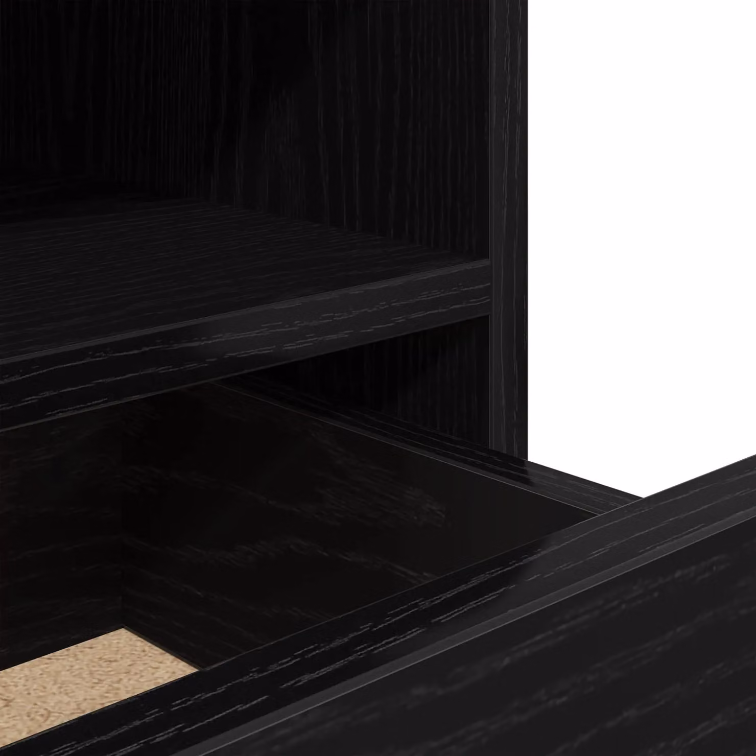 Berkfield Home Bedside Cabinet with Integrated LED Lights in Black Oak, W: 40 cm, D: 39 cm, H: 48.5 cm – 5