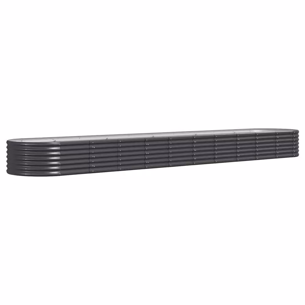 Berkfield Home Garden Powder-coated Steel Raised Bed in Anthracite Black, W: 440 cm, D: 80 cm, H: 36 cm – 2