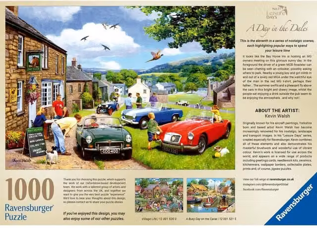 Leisure Days No.11 A Day in the Dales 1000 Piece Landscape Jigsaw Puzzle in Multicolour and Yellow