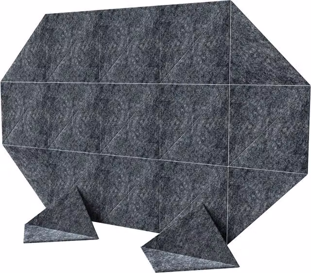 Gr8 Home Set of 24 Triangle Self Adhesive Acoustic Felt Wall Panels in Grey