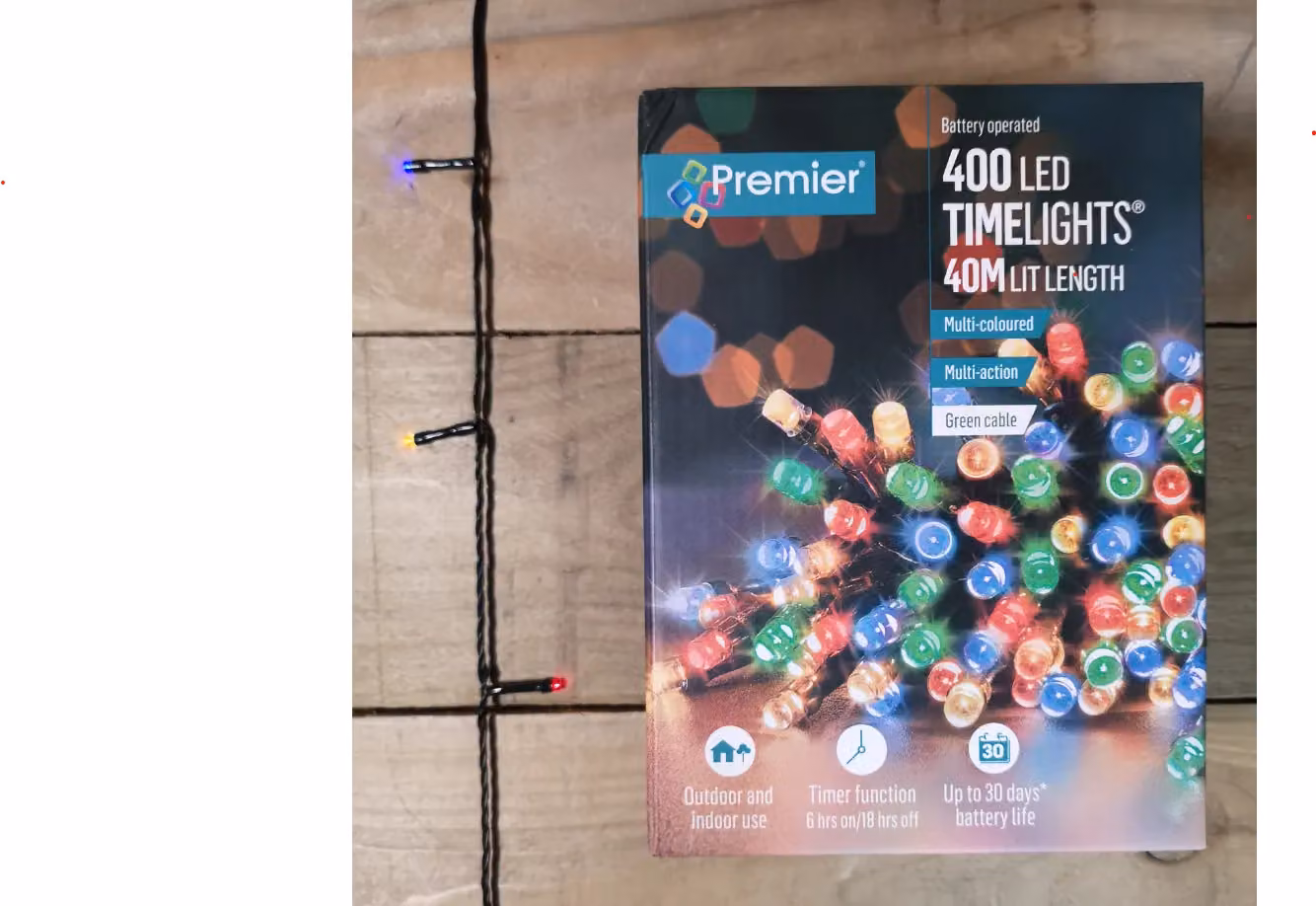 Samuel Alexander Premier Decorations 400 LED Multicolour Christmas String Lights, 40m, Battery Operated with Timer, Indoor and Outdoor Use – 2