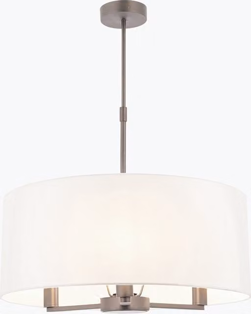 Perch & Parrow Jonah Pendant Light in Beige and White Metal and Fabric