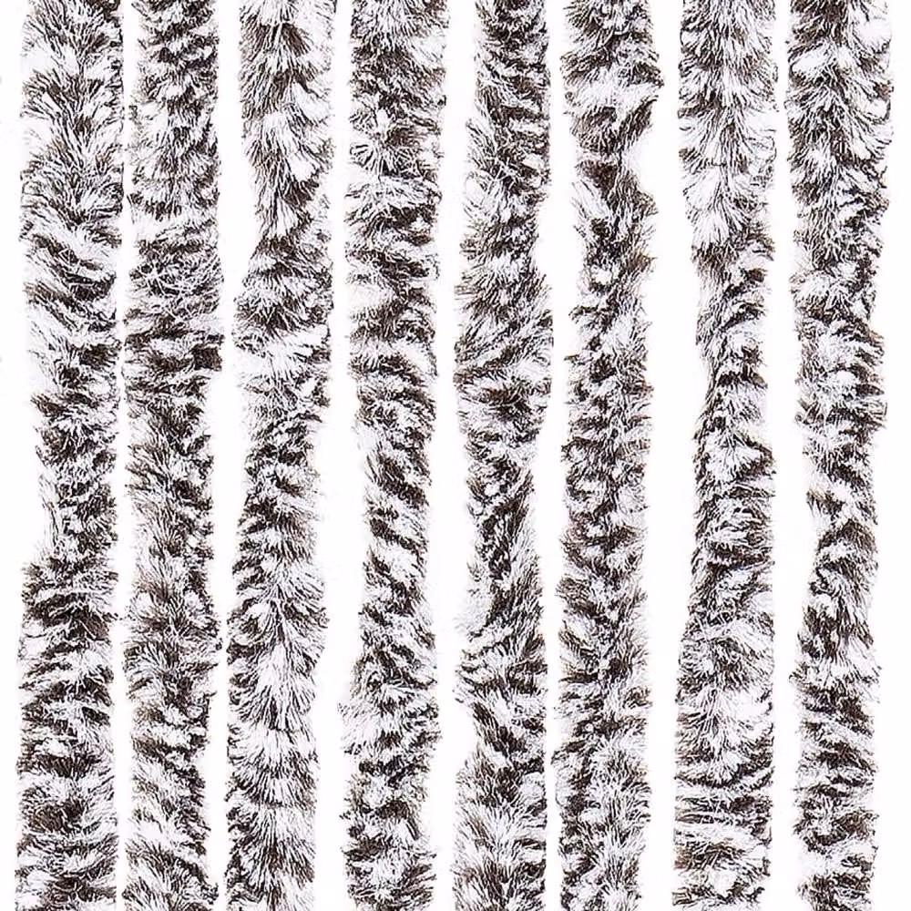 Berkfield Home Brown and Beige Striped Chenille Insect Curtain, W: 56 cm, H: 200 cm – 5