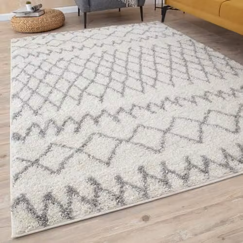 THE RUGS Moroccan Design Rectangular Rug in Grey, W/D/H: 60 x 110 cm