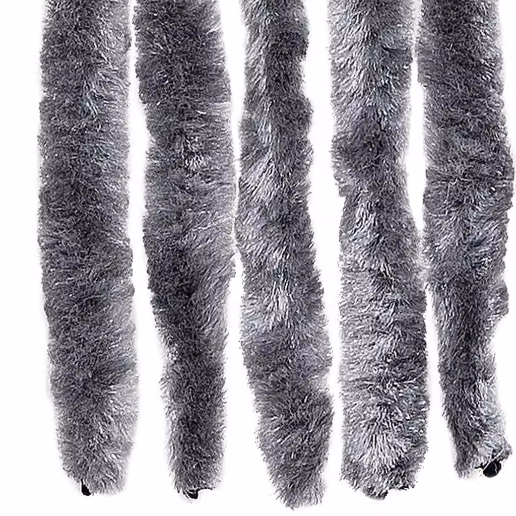 Berkfield Home Silver Striped Chenille Fly Curtain, W: 100 cm, H: 200 cm – 5