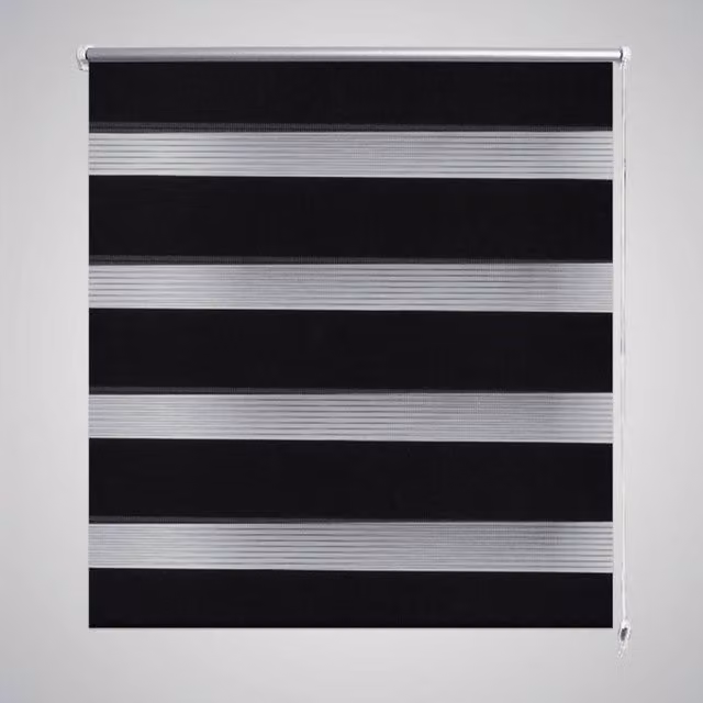 Berkfield Home Zebra Day and Night Blind in Black and White, W: 40 cm, H: 100 cm