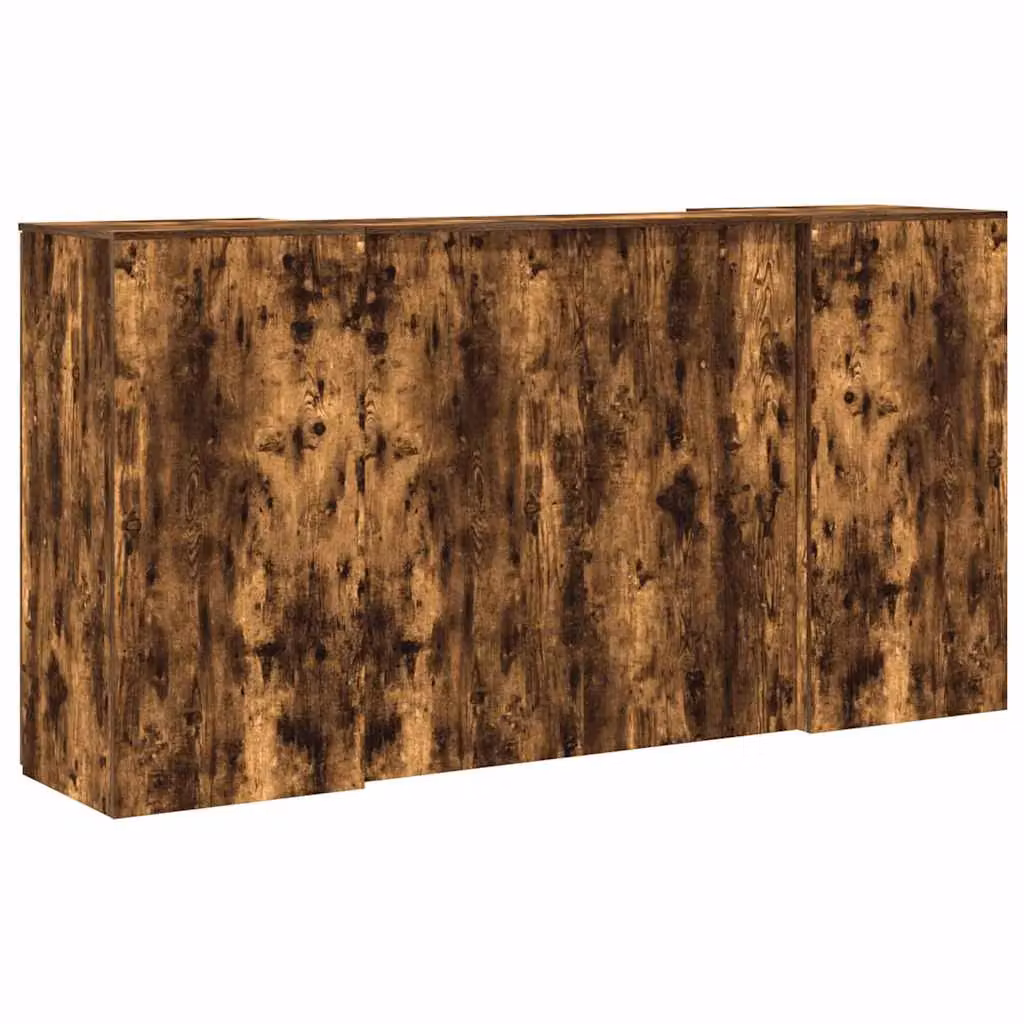 Berkfield Home Smoked Oak Reception Desk in Brown, W/D/H: 200 x 50 x 103.5 cm – 4