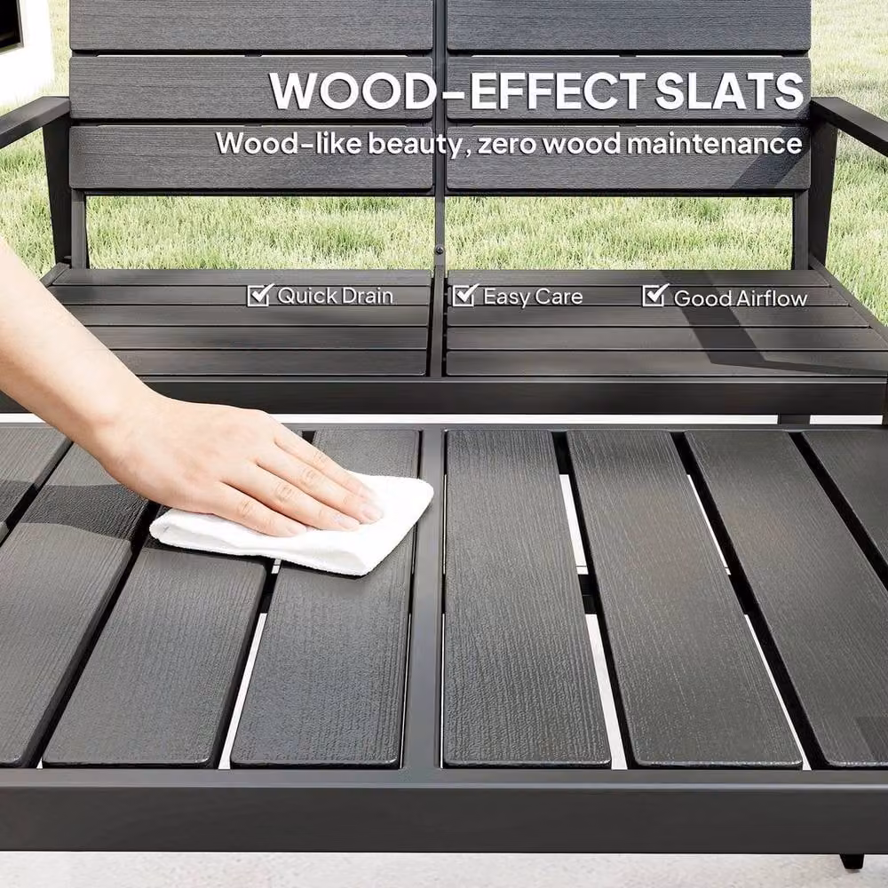 FLAVORA 4 Piece Grey Modern Garden Furniture Set – 3