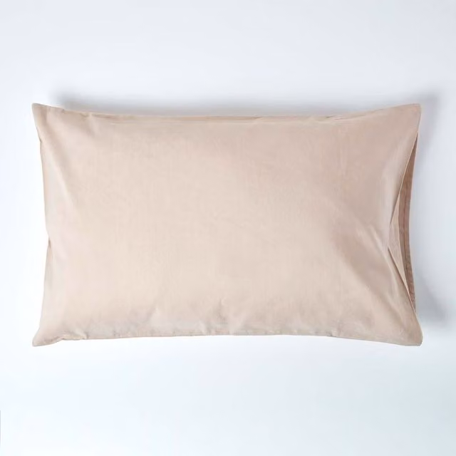 Homescapes Linen Kingsize Pillowcase in Natural with Envelope Closure and Cooling Properties