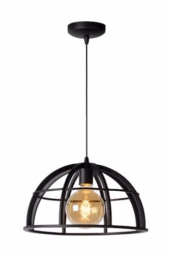 Lucide Dikra Dimmable and Adjustable Modern Metal Pendant Light, Black, Diameter: 40 cm