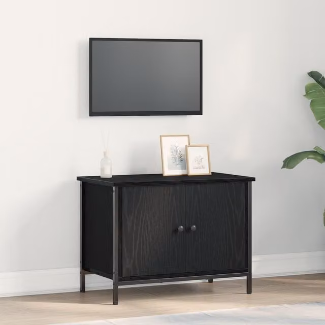 Berkfield Home Black Oak TV Stand, W/D/H: 60 x 35 x 45 cm