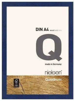 Nielsen Design Quadrum A4 Wooden Picture Frame with Protective Glass Front in Blue
