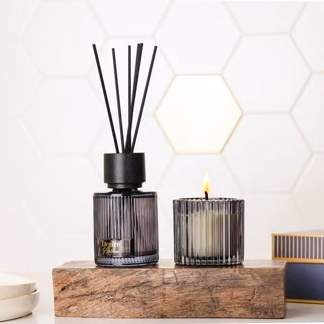 Marco Paul Scented Candle and Reed Diffuser Set in Black