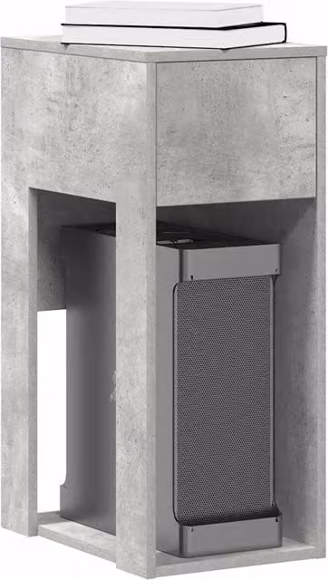 Berkfield Home Computer Tower Stand with Drawer in Concrete Grey, W/D/H: 30 x 44 x 74 cm – 1
