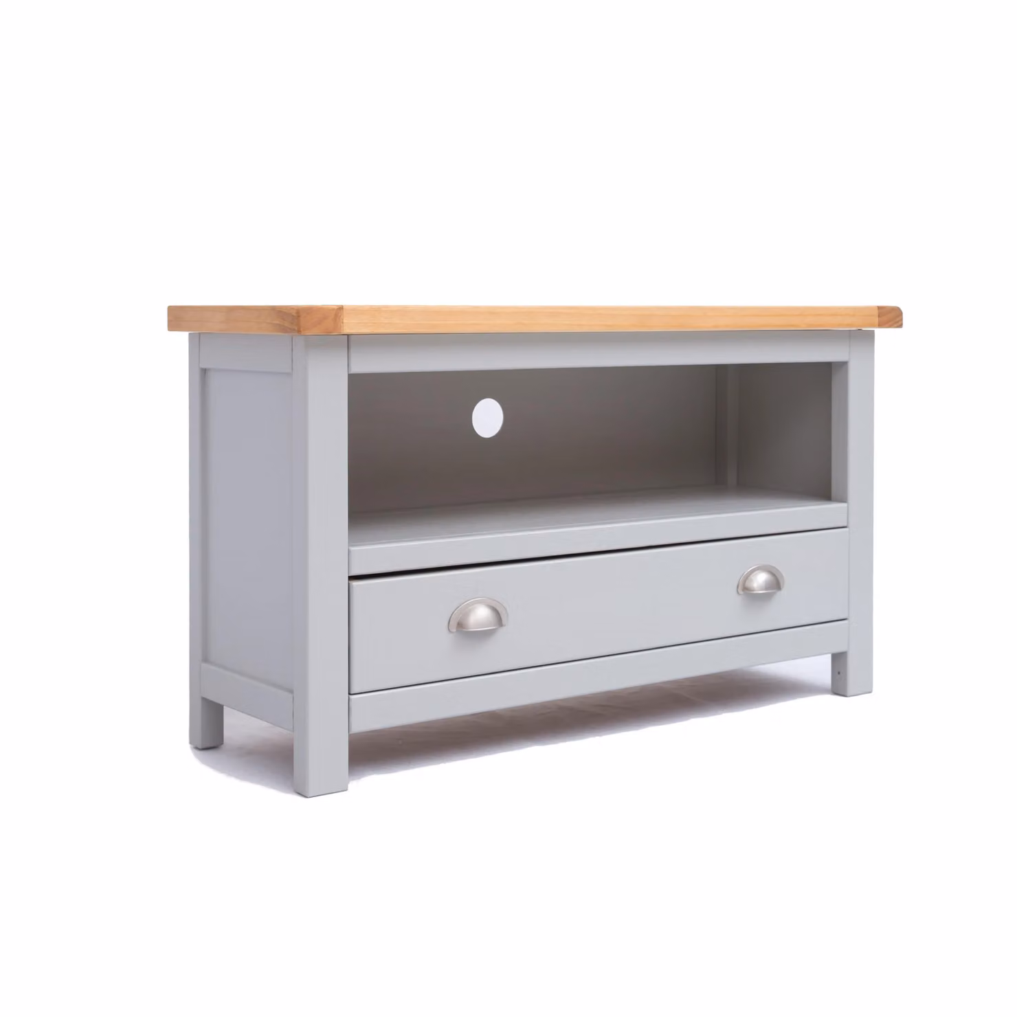 Cabinet Bits Argenta Light Grey 1 Drawer TV Cabinet with Chrome Cup Handle – 2