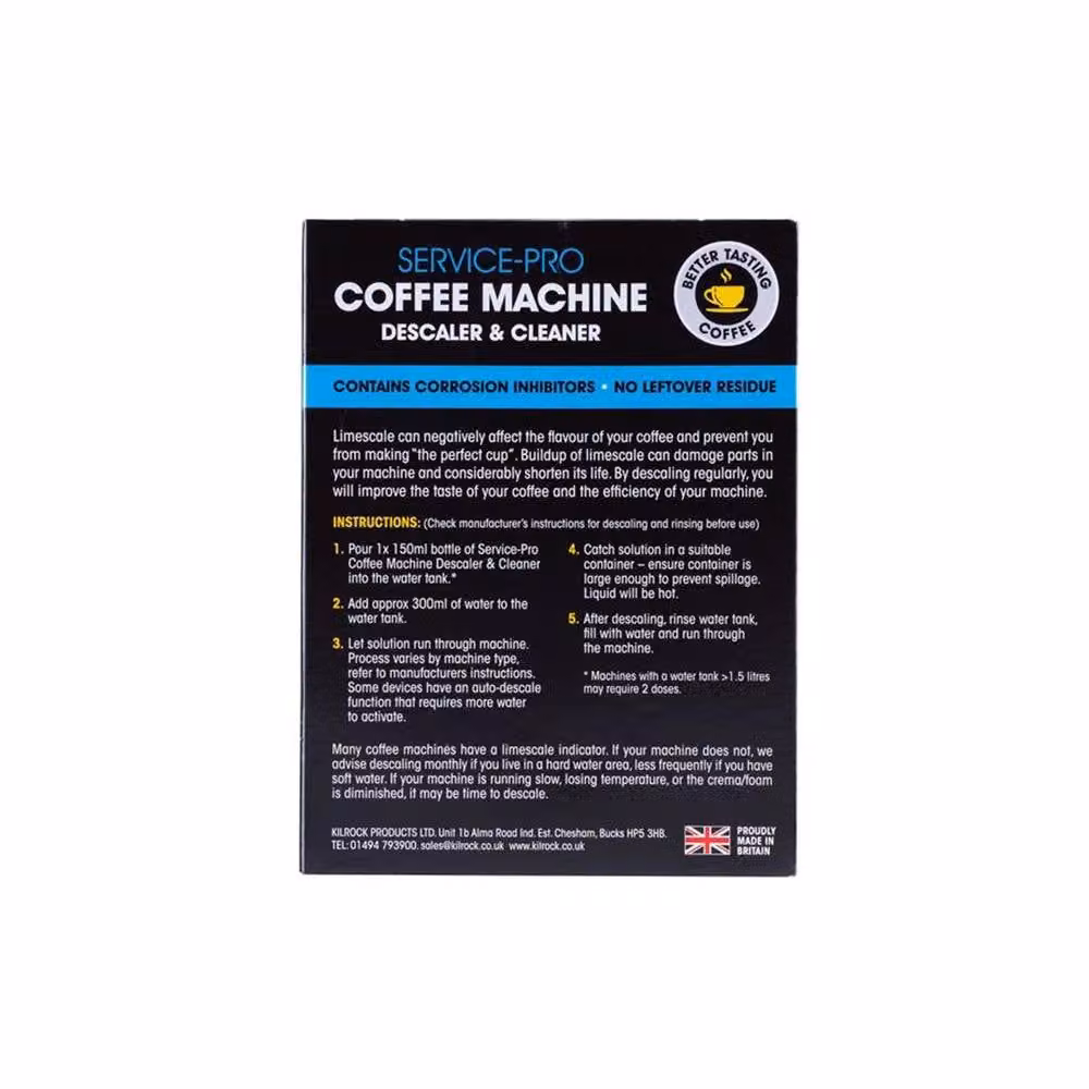 Kilrock Service-Pro Coffee Machine Descaler and Cleaner, 2 x 150ml, Blue – 6