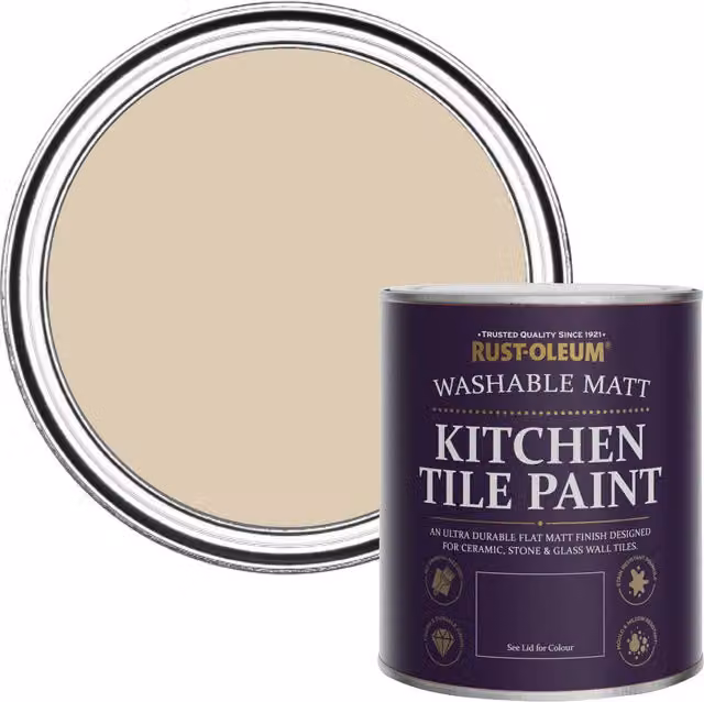 Rust-Oleum Kitchen Tile Paint in Matt Finish, Warm Clay Brown/Beige, 0.75 l