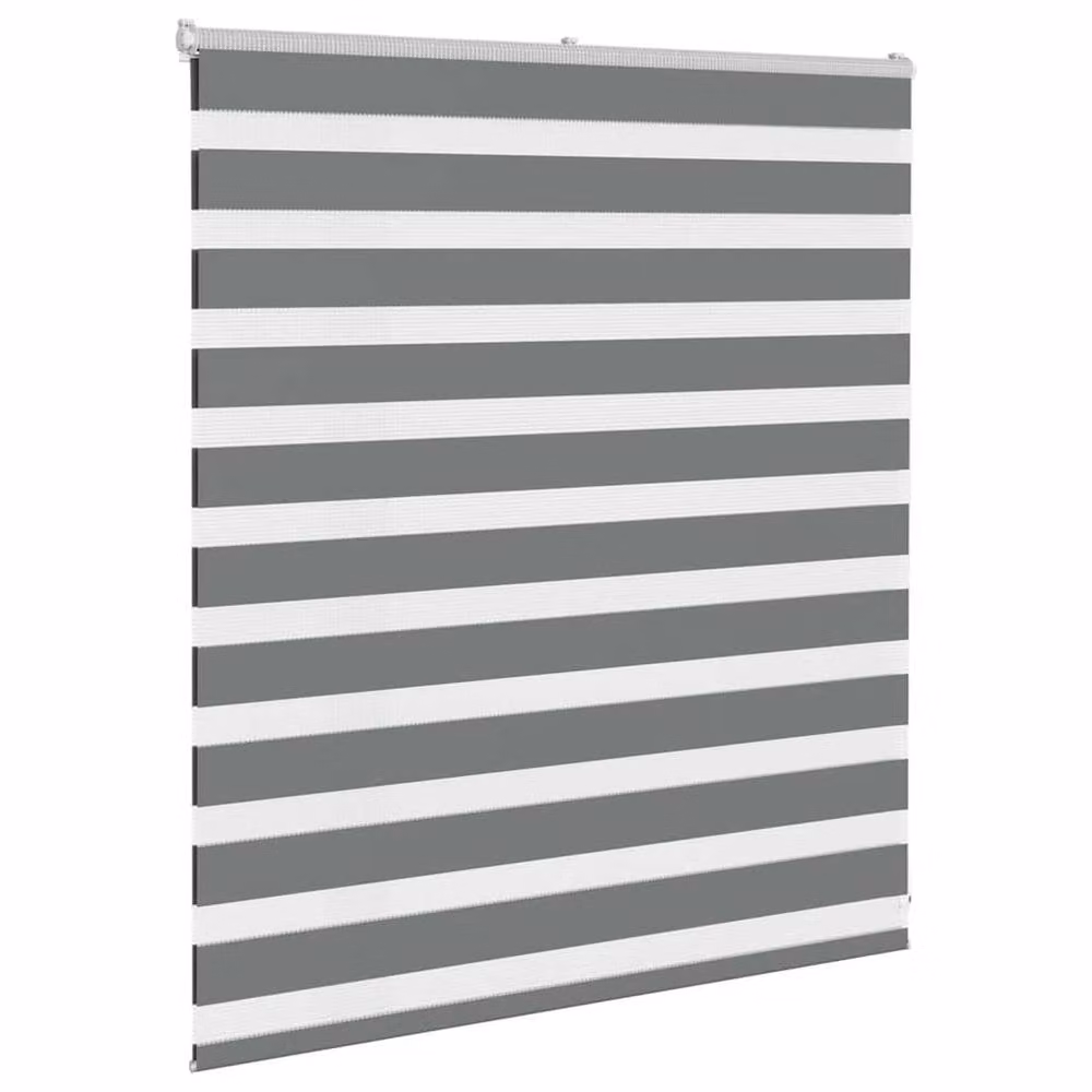 Berkfield Home Grey Polyester Zebra Day and Night Blind W: 130 cm, H: 100 cm – 3