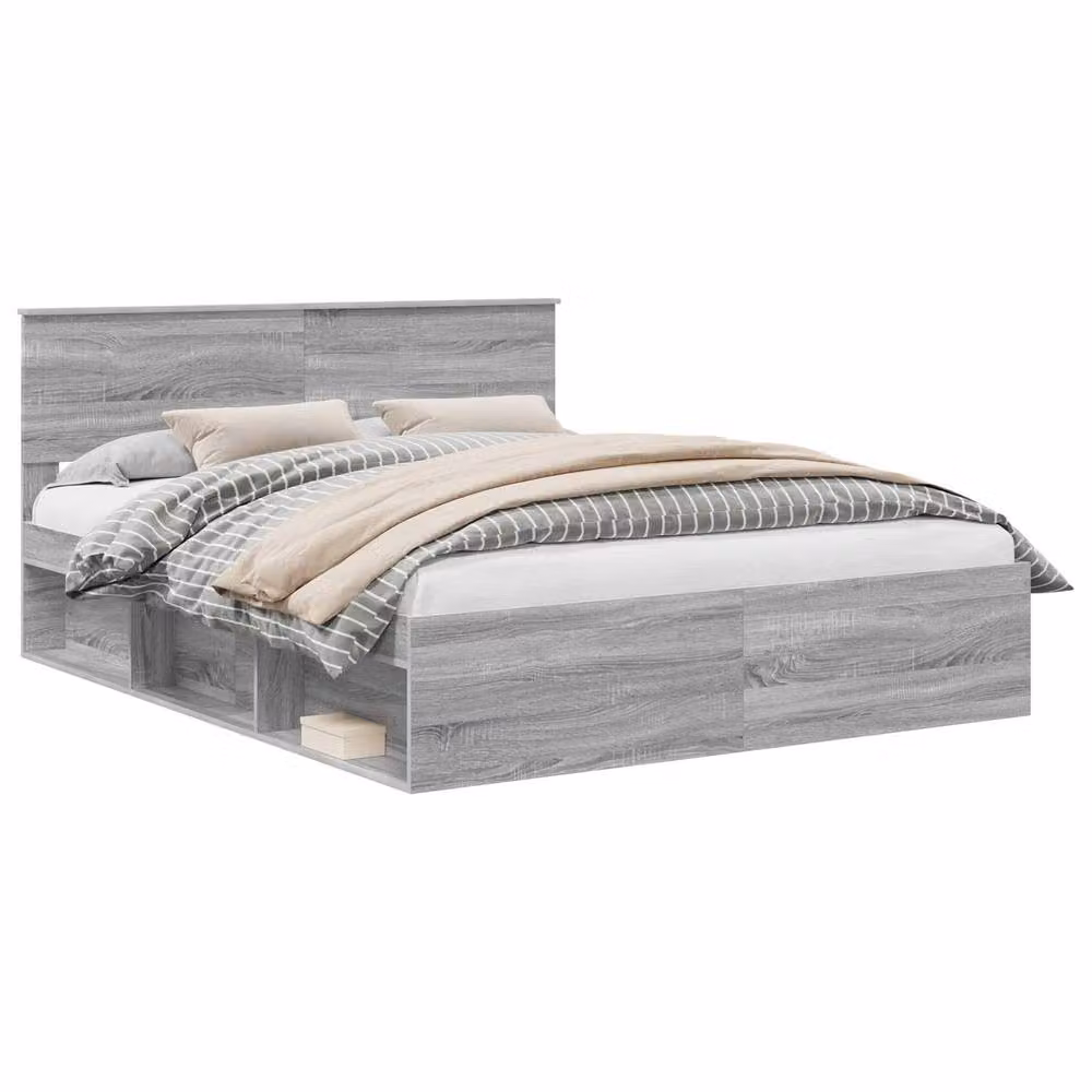 Berkfield Home Sonoma Bed Frame in Grey with Drawers, Solid Pine and Engineered Wood, 160 x 200 cm – 2