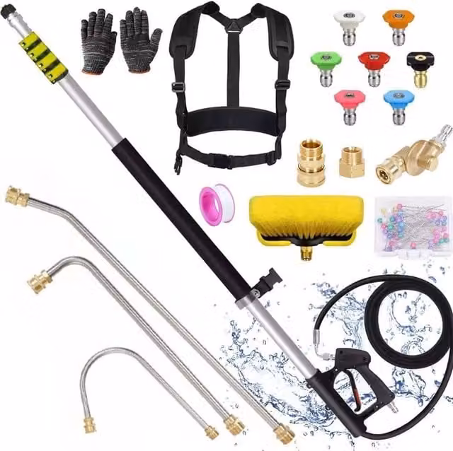 Ventryn 6m Telescopic Extendable Pressure Washer Wand Pole in Multicolour