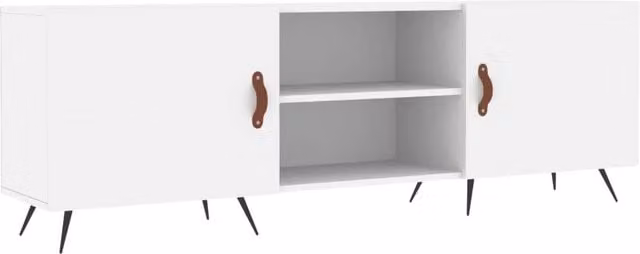 Berkfield Home White TV Cabinet W/D/H: 150 x 30 x 50 cm – 1