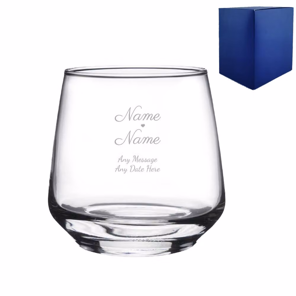 Uniqueful Personalised Engraved Glass Tumbler in Clear, 100 ml