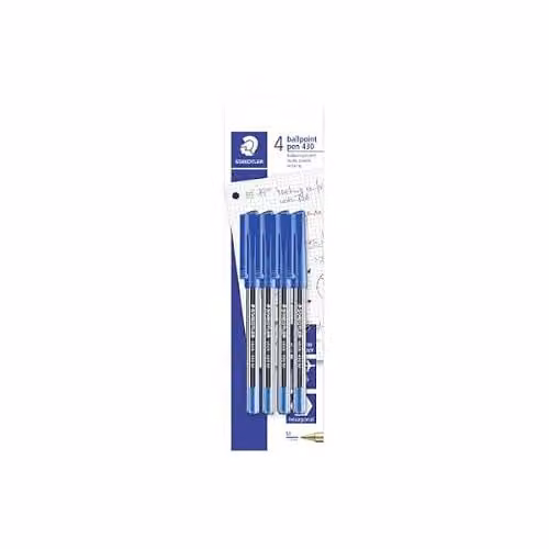 Staedtler Blue Ink Stick Pens, Pack of 40