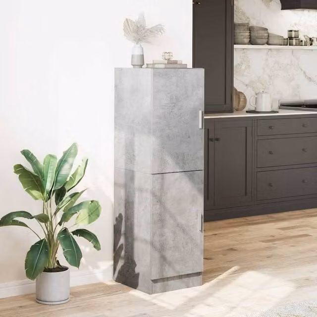 Berkfield Home Kitchen Cabinet in Concrete Grey, W/D/H: 38 x 41.5 x 131.5 cm – 1