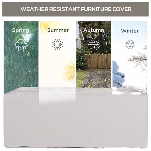 Outsunny Grey Waterproof Oxford Fabric Garden Sofa Cover, W: 210 cm, D: 140 cm, H: 80 cm – 3