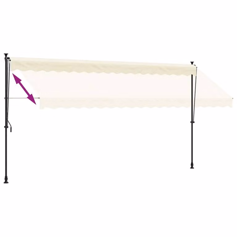 Berkfield Home Retractable Awning in Beige with Steel Frame, W: 400 cm, D: 150 cm