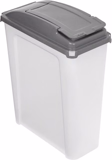 Wham 25L Plastic Flip Lid Slim Kitchen Bin in Grey