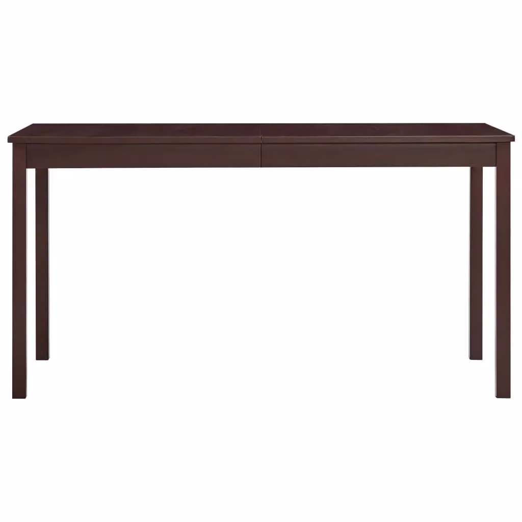 Berkfield Home Rectangular Pinewood Dining Table, Dark Brown, W: 140 cm, D: 70 cm, H: 73 cm – 2