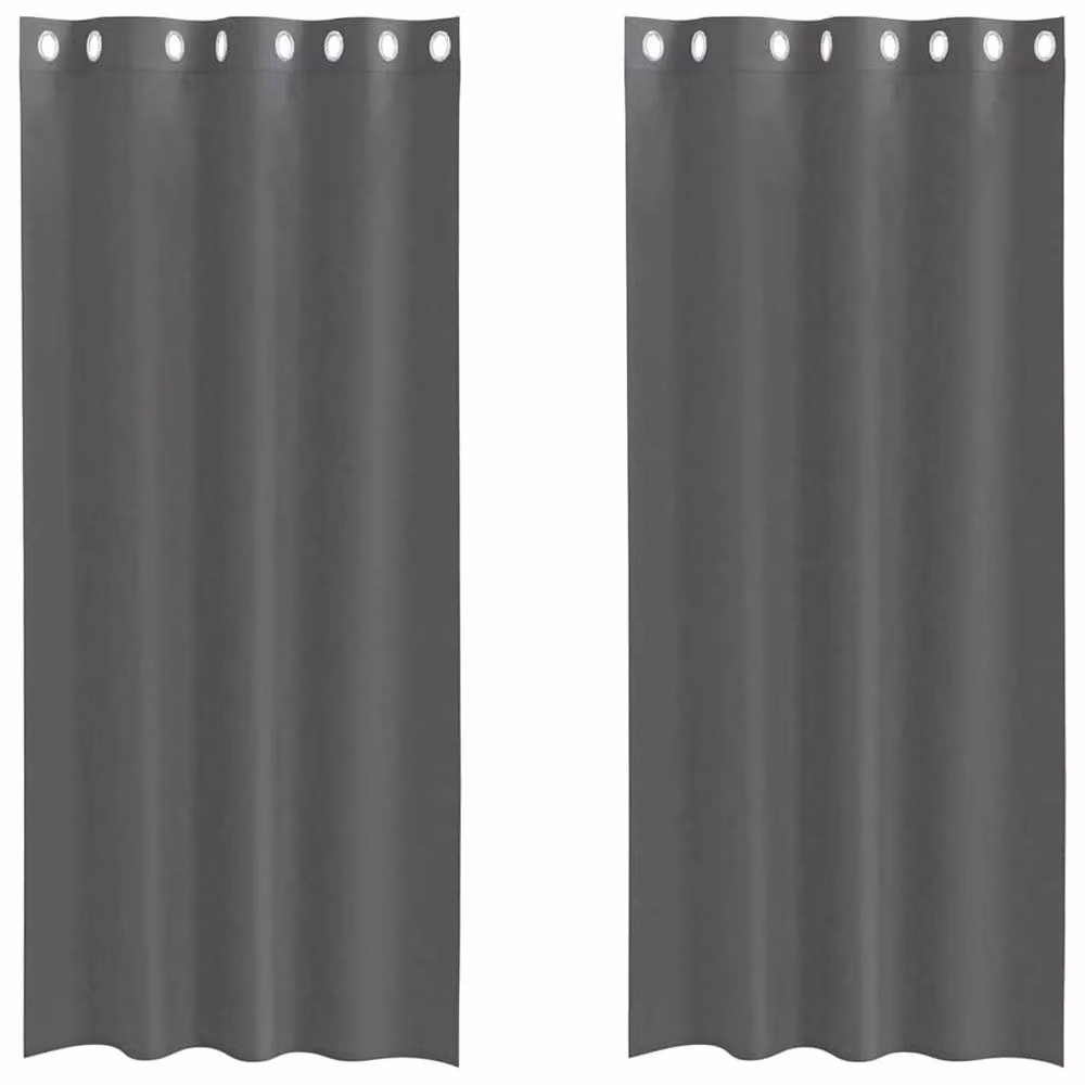 Berkfield Home Grey Voile Fabric Panel Curtains with Eyelets, 2 Pack, W: 140 cm, H: 245 cm – 2