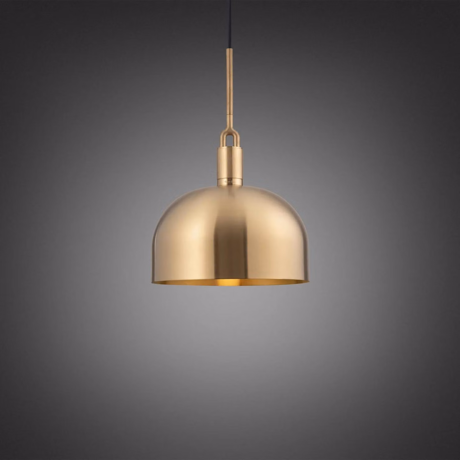 Buster + Punch Forked Pendant Light in Black and Gold/Brass with Linear Knurl Detail