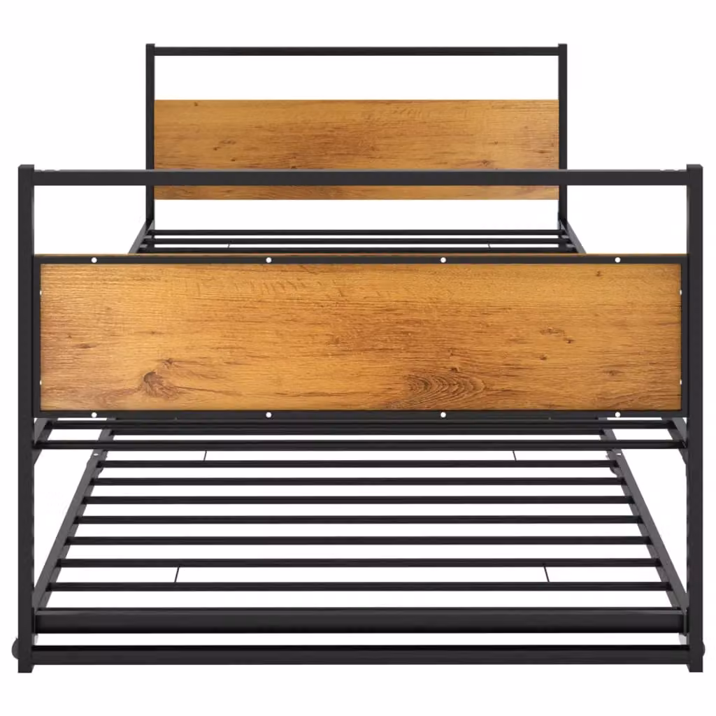 Berkfield Home Pull-out Bed Frame in Black Metal with Drawers, W/D/H: 90 x 200 cm – 3