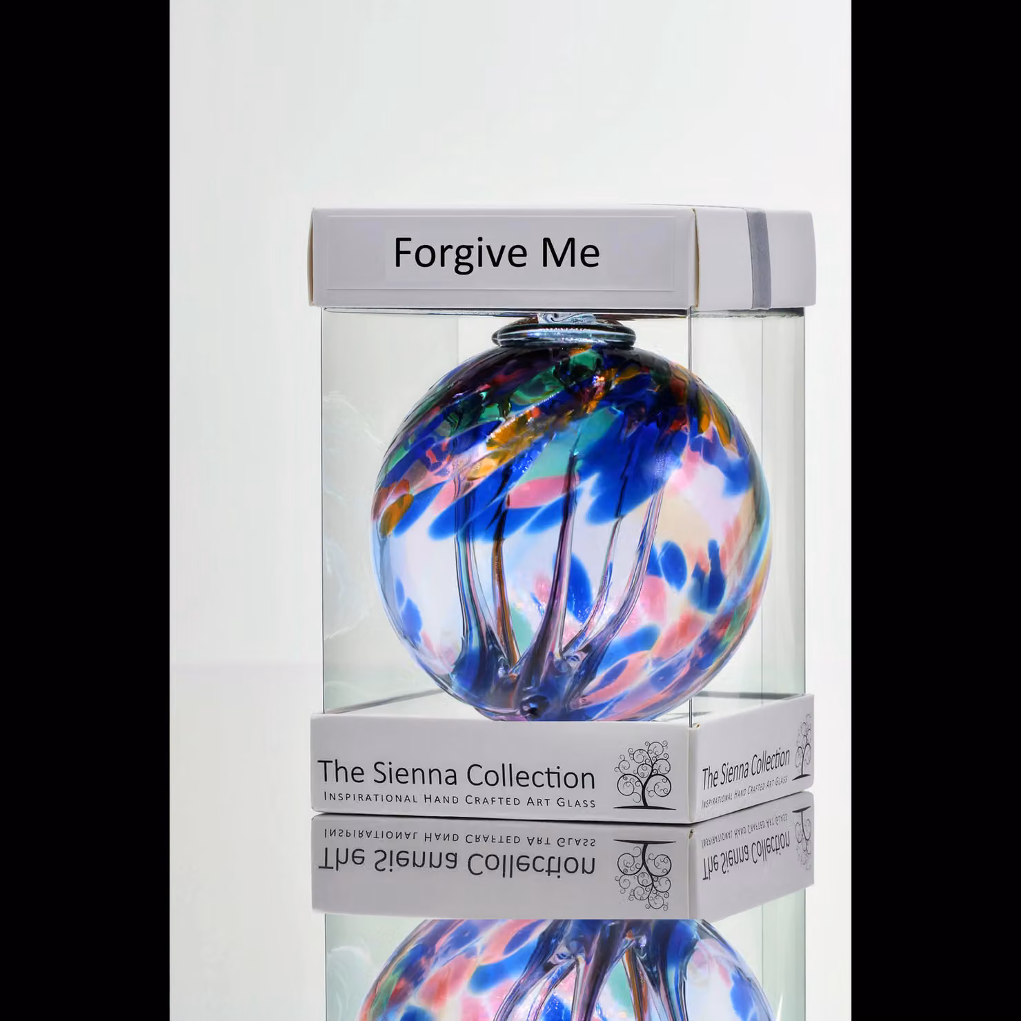 Sienna Glass Forgive Me Multicoloured Blue Abstract Spirit Ball Bauble, Diameter: 10 cm – 2
