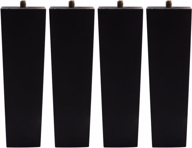 Livingandhome Set of 4 Square Wooden Table Legs in Matt Black
