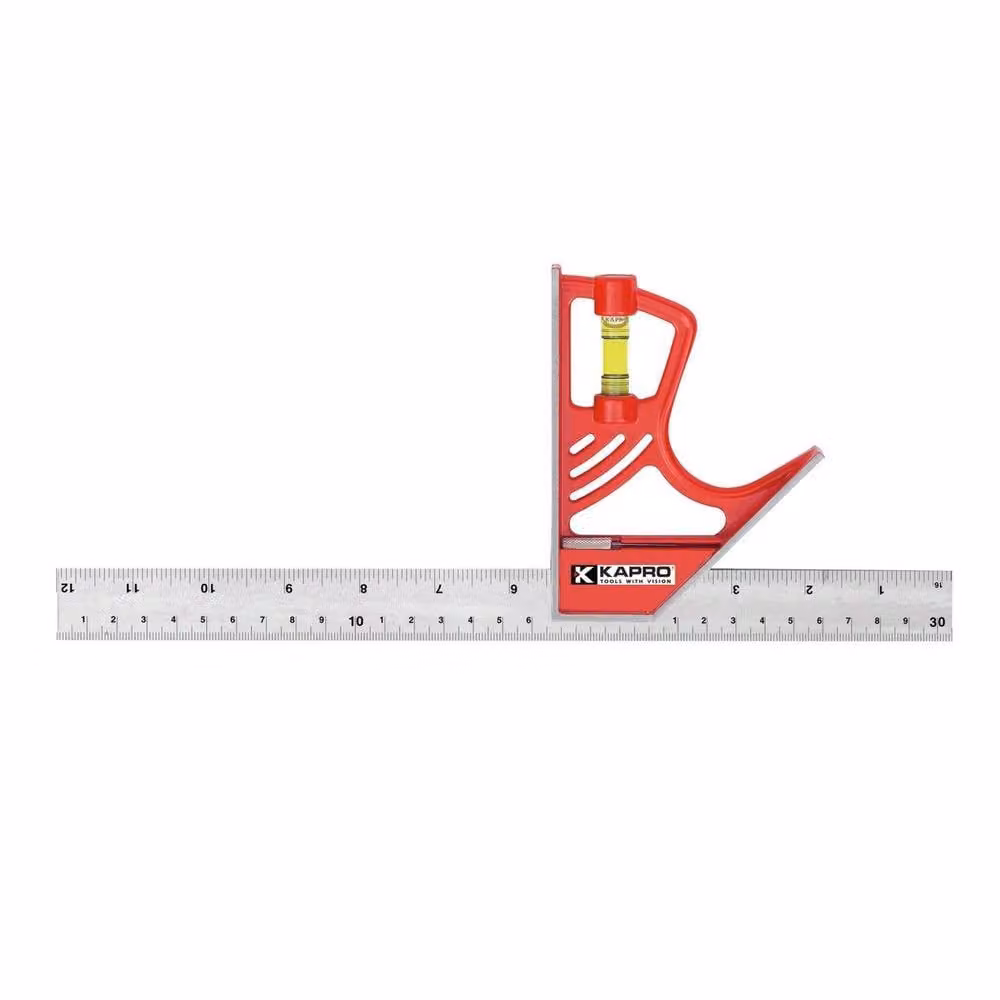 Kapro 325 Magnetic Combination Square, Stainless Steel, Red/Multicolour, 30 cm – 1