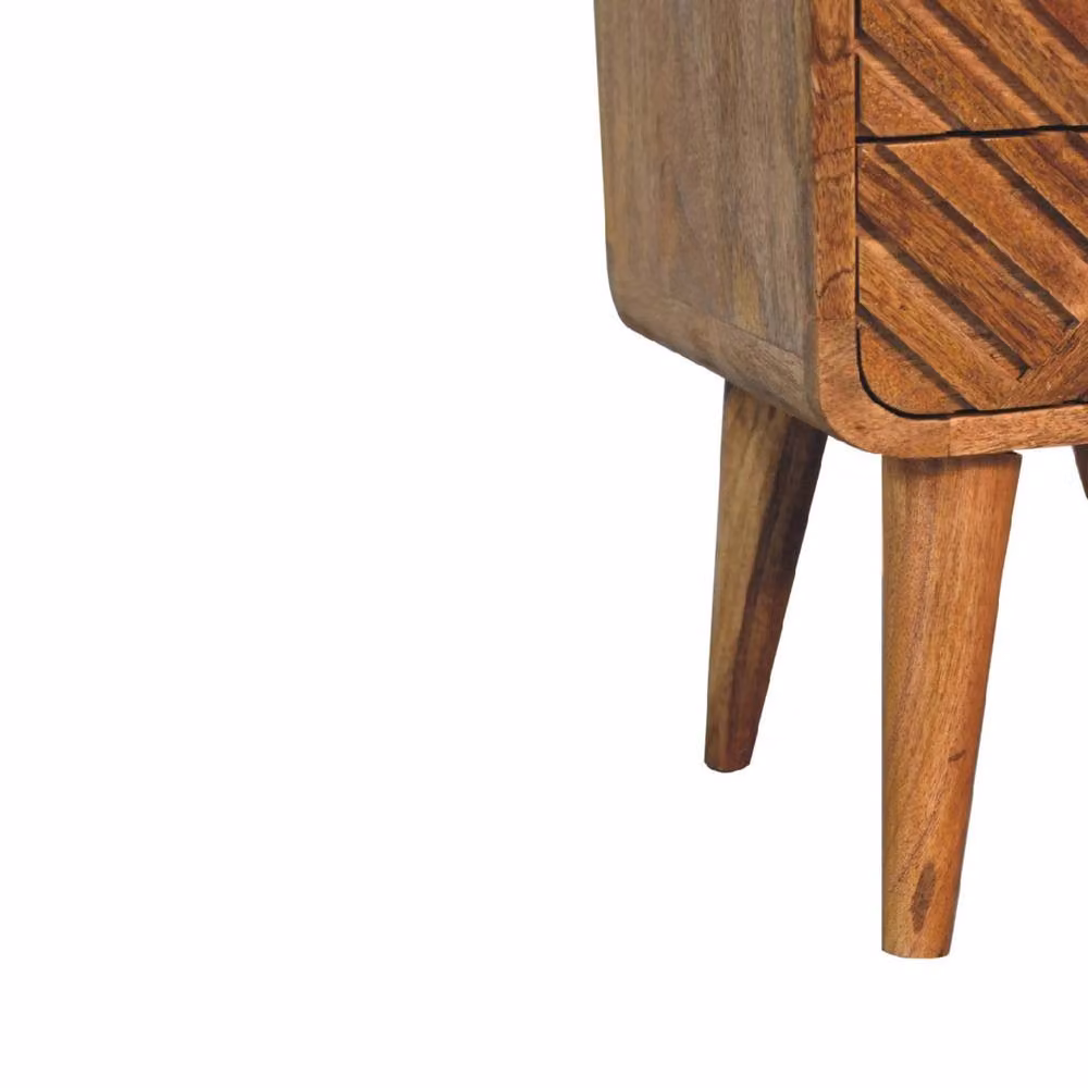 Wyld Haus Alberobello Small Curved Mango Wood Bedside Table in Brown – 5