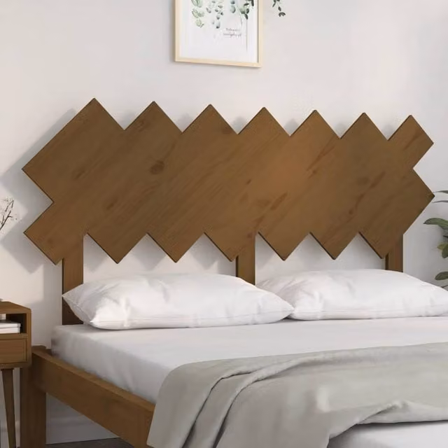 Berkfield Home Beautiful Bed Headboard in Honey Brown Solid Pine Wood, W: 141 cm, D: 3 cm, H: 80.5 cm – 1